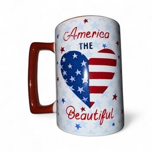 Patriotic Stars and Stripes Heart Mug